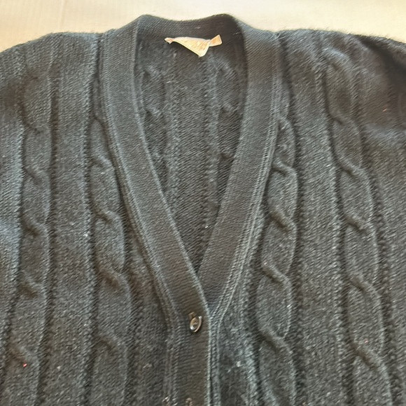 Pendleton 100% Virgin Wool Black Pocketed Cardigan. Size Large Tall - Picture 3 of 9
